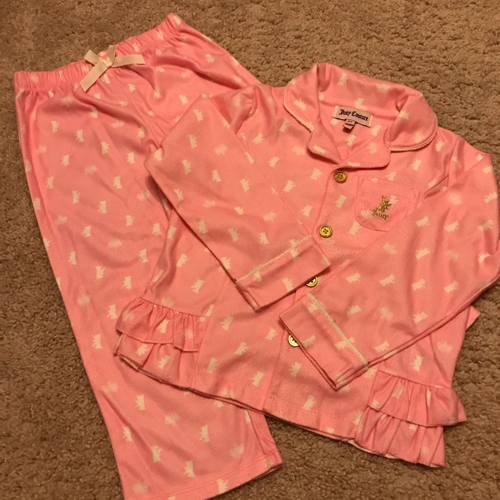 NWOT juicy couture Little Girl Pajamas Set Pink 3T